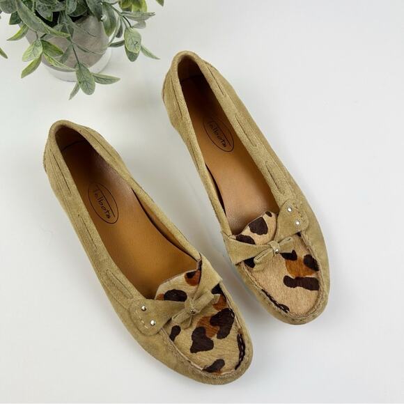 Talbots Vintage Calf Hair Moccasin with Animal Print and Bow Size 7.5 - Picture 1 of 7